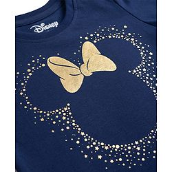 Babyhug Disney Single Jersey Knit Full Sleeves T-Shirt & Pyjama Night Suit with Minnie Mouse Graphics - Navy Blue