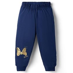 Babyhug Disney Single Jersey Knit Full Sleeves T-Shirt & Pyjama Night Suit with Minnie Mouse Graphics - Navy Blue