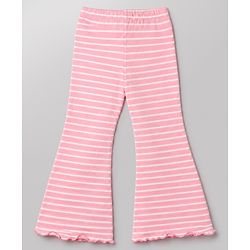 Babyhug Cotton Lycra Knit Full Length Striped & Hearts Printed Leggings Pack Of 3 - Red Pink & White