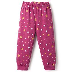 Babyhug Disney Single Jersey Knit Full Sleeves T-Shirt & Pyjama Night Suit with Minnie Mouse Graphic - Dark Pink