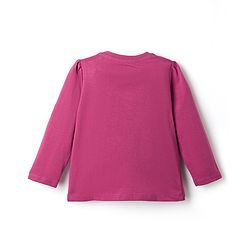 Babyhug Disney Single Jersey Knit Full Sleeves T-Shirt & Pyjama Night Suit with Minnie Mouse Graphic - Dark Pink
