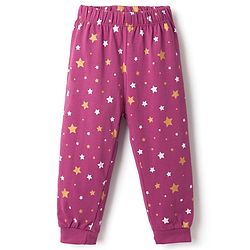 Babyhug Disney Single Jersey Knit Full Sleeves T-Shirt & Pyjama Night Suit with Minnie Mouse Graphic - Dark Pink