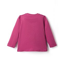 Babyhug Disney Single Jersey Knit Full Sleeves T-Shirt & Pyjama Night Suit with Minnie Mouse Graphic - Dark Pink