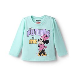 Babyhug Disney Single Jersey Knit Full Sleeves Minnie Mouse & Star Printed T-Shirt & Pajama Night Suit -  Sky