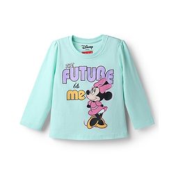 Babyhug Disney Single Jersey Knit Full Sleeves Minnie Mouse & Star Printed T-Shirt & Pajama Night Suit -  Sky