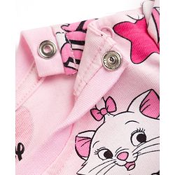Babyhug Disney Single Jersey Knit Frock with Full Sleeves and Marie Graphic - Light Pink