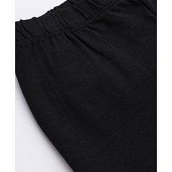Babyhug Cotton Lycra Knit Slim Fit Full Length Leggings with Stars Foil Print in Black