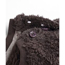 Babyhug Fur Woven Full Sleeves WInter Wear Suit - Grey