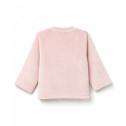 Babyhug Fur Woven Full Length Winter Wear Suit With Heart Patch - Pink