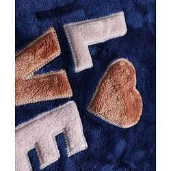 Babyhug Full Sleeves Fur Woven Full Length WInter Wear Suit With Text Print - Navy Blue