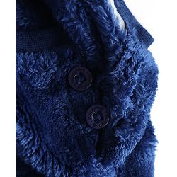 Babyhug Full Sleeves Fur Woven Full Length WInter Wear Suit With Text Print - Navy Blue