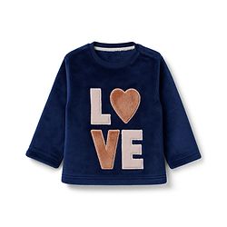 Babyhug Full Sleeves Fur Woven Full Length WInter Wear Suit With Text Print - Navy Blue