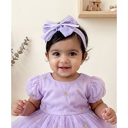 Babyhug Headbands Free Size with Bow Applique - Purple