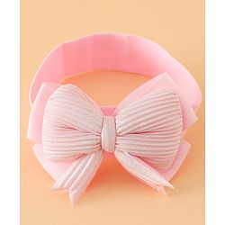 Babyhug Headbands Free Size With Bow & Lace Applique - Pink & Purple