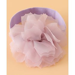 Babyhug Headbands Free Size With Bow & Lace Applique - Pink & Purple