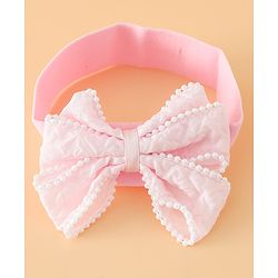 Babyhug Headbands Free Size With Bow & Floral Applique Pack Of 2 - Pink & Blue