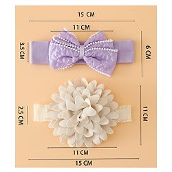 Babyhug Headbands Free Size With Bow & Floral Applique Pack Of 2 - Pink & Blue
