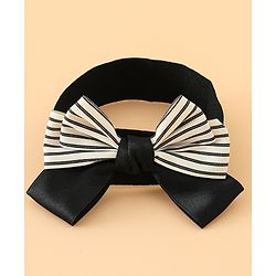 Babyhug Headbands Free Size With Bow & Floral Applique Pack Of 2 - Black & Khaki