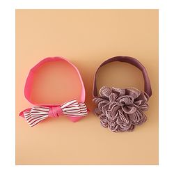 Babyhug Headbands Free Size With Bow & Floral Applique Pack Of 2 - Black & Khaki