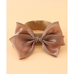 Babyhug Headbands Free Size With Bow & Floral Applique Pack Of 2 - Brown & Maroon