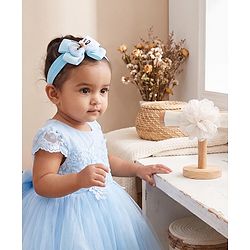 Babyhug Headbands Free Size With Bow & Floral Applique Pack Of 2 - Pink & Purple