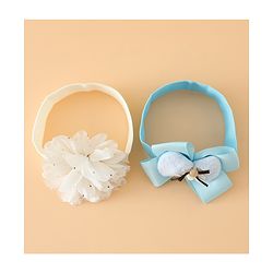 Babyhug Headbands Free Size With Bow & Floral Applique Pack Of 2 - Pink & Purple