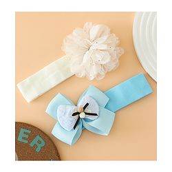 Babyhug Headbands Free Size With Bow & Floral Applique Pack Of 2 - Pink & Purple