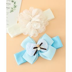 Babyhug Headbands Free Size With Bow & Floral Applique Pack Of 2 - Pink & Purple