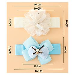Babyhug Headbands Free Size With Bow & Floral Applique Pack Of 2 - Pink & Purple
