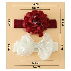 Babyhug Headbands Free Size With Bow & Floral Applique Pack Of 2 - White & Purple