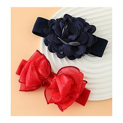 Babyhug Headbands Free Size With Bow & Floral Applique Pack Of 2 - White & Purple