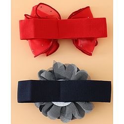 Babyhug Headbands Free Size With Bow & Floral Applique Pack Of 2 - White & Purple