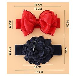 Babyhug Headbands Free Size With Bow & Floral Applique Pack Of 2 - White & Purple