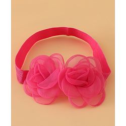 Babyhug Headbands Free Size With Floral Applique Pack Of 2 - White & Red