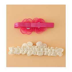 Babyhug Headbands Free Size With Floral Applique Pack Of 2 - White & Red