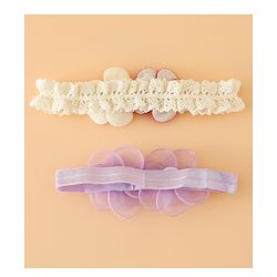 Babyhug Headbands Free Size With Floral Applique Pack Of 2 - White & Red