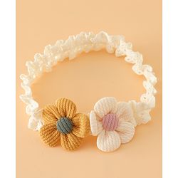 Babyhug Headbands Free Size With Floral Applique Pack Of 2 - White & Red