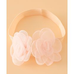 Babyhug Headbands Free Size With Floral Applique Pack Of 2 - White & Red