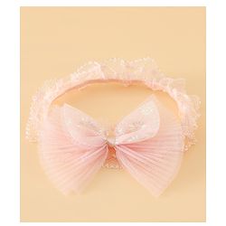 Babyhug Headbands Free Size With Bow & Floral Applique Pack Of 2 - Pink & White