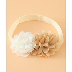 Babyhug Headbands Free Size With Bow & Floral Applique Pack Of 2 - Pink & White