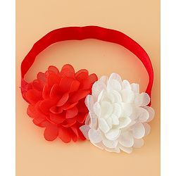 Babyhug Headbands Free Size With Bow & Floral Applique Pack Of 2 - Pink & White