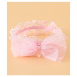 Babyhug Headbands Free Size With Bow & Floral Applique Pack Of 2 - Pink & White