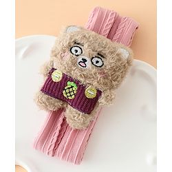 Babyhug Headband Free Size with Embroiderd Bear Applique - Pink