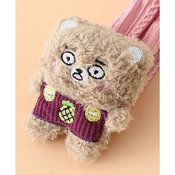 Babyhug Headband Free Size with Embroiderd Bear Applique - Pink