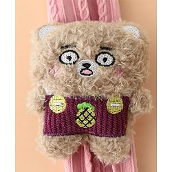 Babyhug Headband Free Size with Embroiderd Bear Applique - Pink