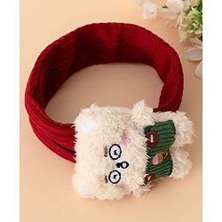 Babyhug Headband Free Size with Embroiderd Bear Applique - Pink