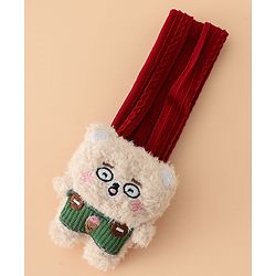 Babyhug Headband Free Size with Embroiderd Bear Applique - Pink