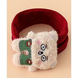 Babyhug Headband Free Size with Embroiderd Bear Applique - Pink
