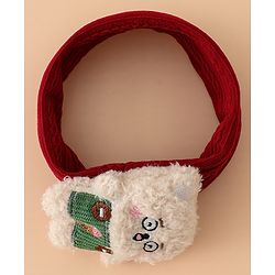Babyhug Headband Free Size with Embroiderd Bear Applique - Pink