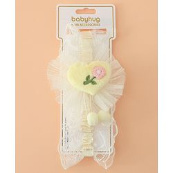 Babyhug Headband With Floral Applique - Green